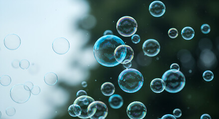 bubbles on blue background