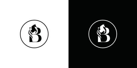 logo initial B and horse vector