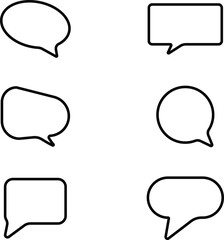 Chat bubble set outline vector isolated on white background. Chat icon for flat design. Talk baloon icons. Chat speech bubble.