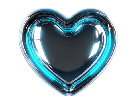 Isolated Transparent Blue Heart