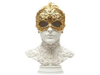 Isolated Venetian Mask on Bust