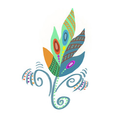 Obraz premium Colorful patterned leaf