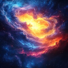 Obraz premium Cosmic Nebula Swirl: A Vibrant Dance of Light and Color