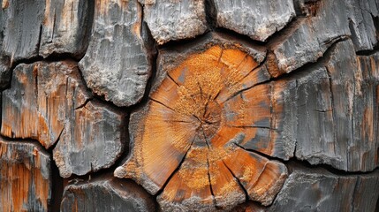 Naklejka premium Closeup of a Tree Trunk's Unique Pattern