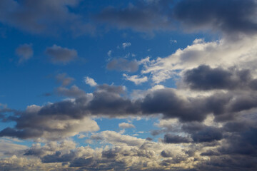 Vast skies covered with diverse layers of clouds.