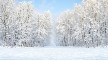 Winter wonderland snowy landscape scene
