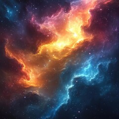 Obraz premium Cosmic Nebula: Vibrant Celestial Landscape