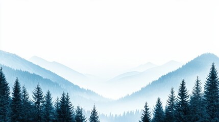 Fototapeta premium Nature landscape view mountain range mist