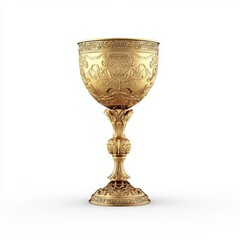 The golden trophy. cup, isolated on white background