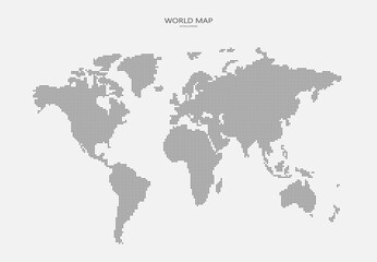 Digital dot planet Earth, highlighted on a black background. A stylized globe with dots-particles. Vector illustration.