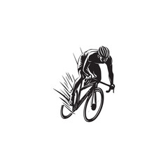 Obraz premium silhouette of a person riding a bike