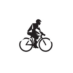 silhouette of a person riding a bike