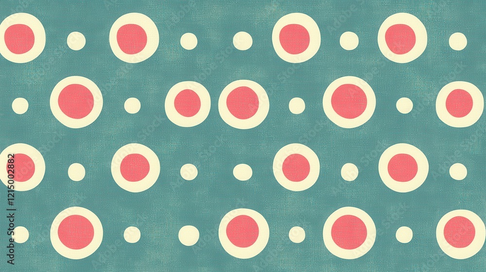 Poster seamless teal and red circle pattern texture background