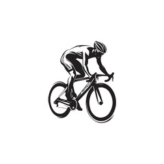 silhouette of a person riding a bike