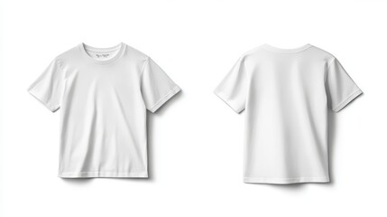 t-shirt mockup design. front and rear view. isolated on white background