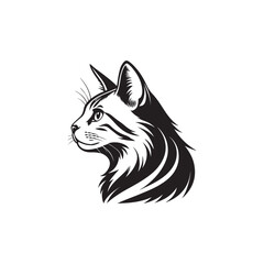 Obraz premium cat logo silhouette vector line art logo design