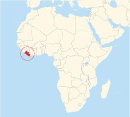 Location Map of the country Liberia in Africa. The country is highlighted with a red polygon. No labels at all.