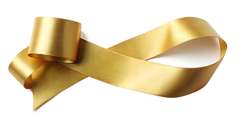 golden ribbon isolated on white background