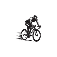 silhouette of a person riding a bike