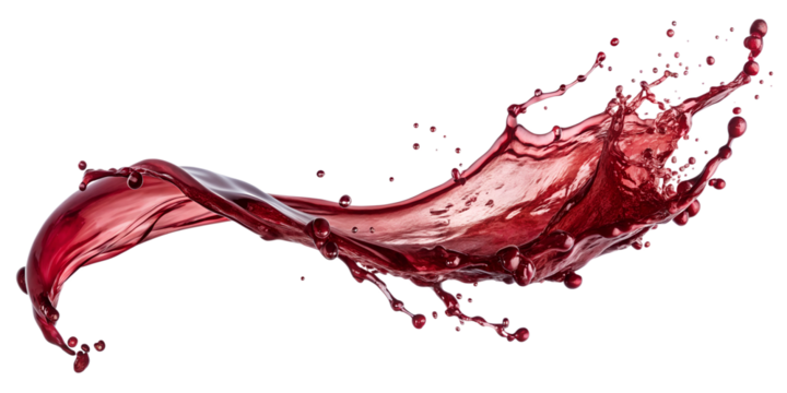 red wine splash isolated on white
