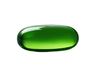 green pills on white background
