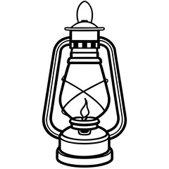 old oil lamp isolated