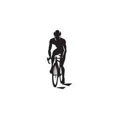 silhouette of a person riding a bike