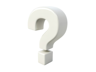 Isolated White Question Mark