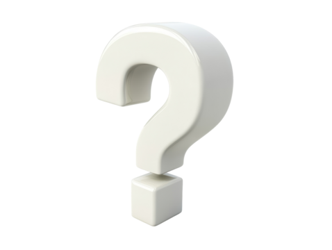 Isolated White Question Mark