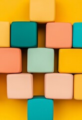 Colorful 3D Clay Blocks Forming Alphabet for Creative Decorations and Playtime Fun