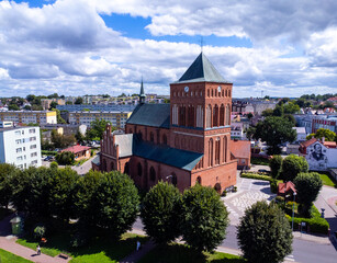 Świdwin, panorama miasta, ratusz, rynek, zamek, brama © ukasz