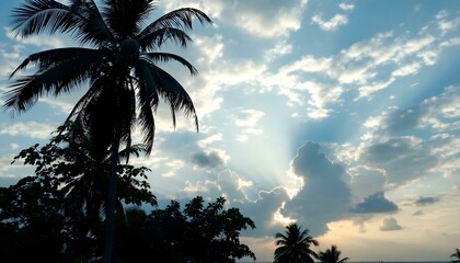 Beautiful sky and clouds during twilight time, Sunset