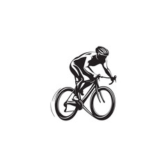 silhouette of a person riding a bike