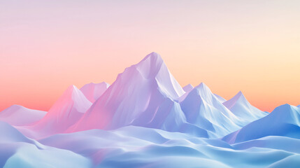 Majestic mountain landscape under a pastel sky during sunrise in a serene environment