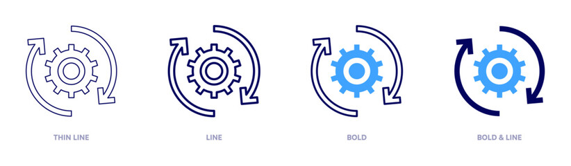 Account manager icon in 4 different styles. Thin Line, Line, Bold, and Bold Line. Duotone style. Editable stroke