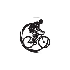 silhouette of a person riding a bike