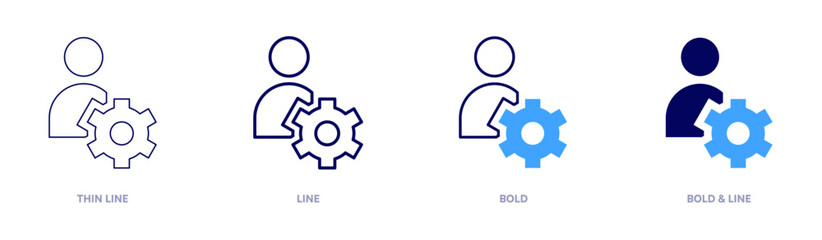 Human resources icon in 4 different styles. Thin Line, Line, Bold, and Bold Line. Duotone style. Editable stroke