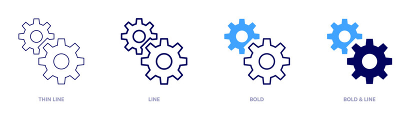 Management icon in 4 different styles. Thin Line, Line, Bold, and Bold Line. Duotone style. Editable stroke