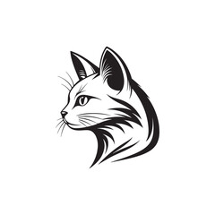 Obraz premium cat logo silhouette vector line art logo design