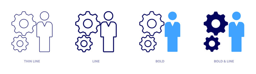 Project manager icon in 4 different styles. Thin Line, Line, Bold, and Bold Line. Duotone style. Editable stroke