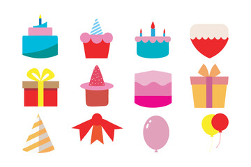 set of birthday elements