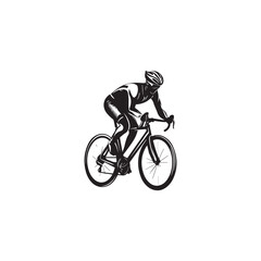 Fototapeta premium silhouette of a person riding a bike