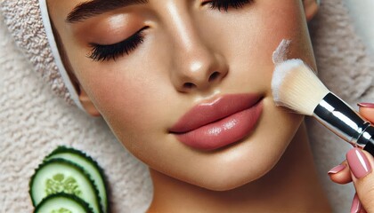 woman relaxing in salon created with generative AI software.