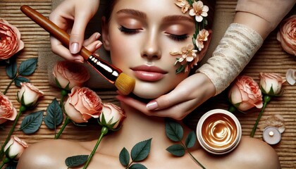 woman relaxing in salon created with generative AI software.