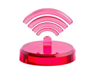 Isolated Pink WiFi Symbol