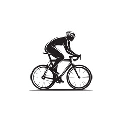 silhouette of a person riding a bike