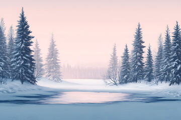 Obraz premium snow covered trees