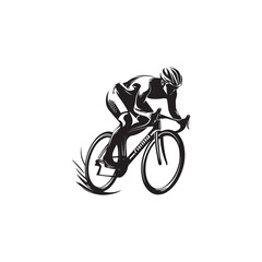 silhouette of a person riding a bike