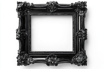 Black picture frame isolated on white background