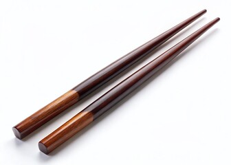 Isolated Chopsticks on White Background - Night Photography Stock Photo